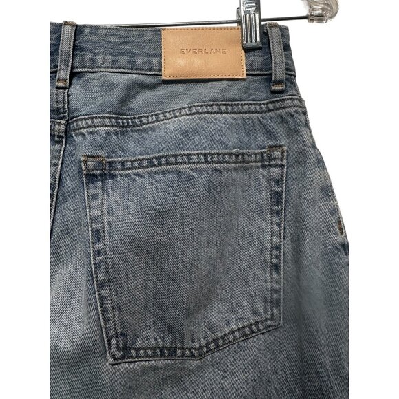 Everlane Curvy 90s Cheeky Straight Jeans Size 28 Blue Button Fly Organic Cotton - Picture 12 of 15